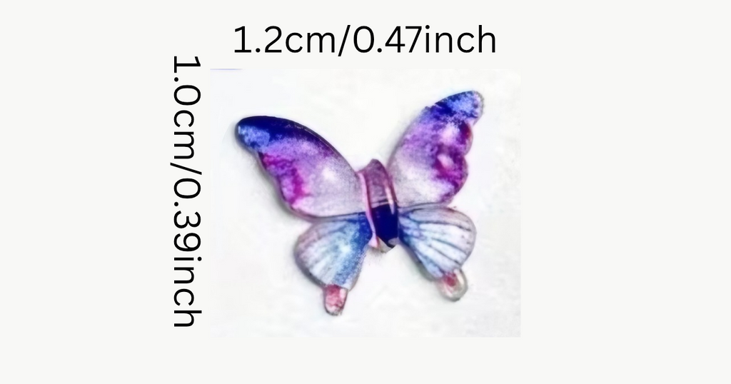 50pcs Mini Resin Butterfly Nail Decoration