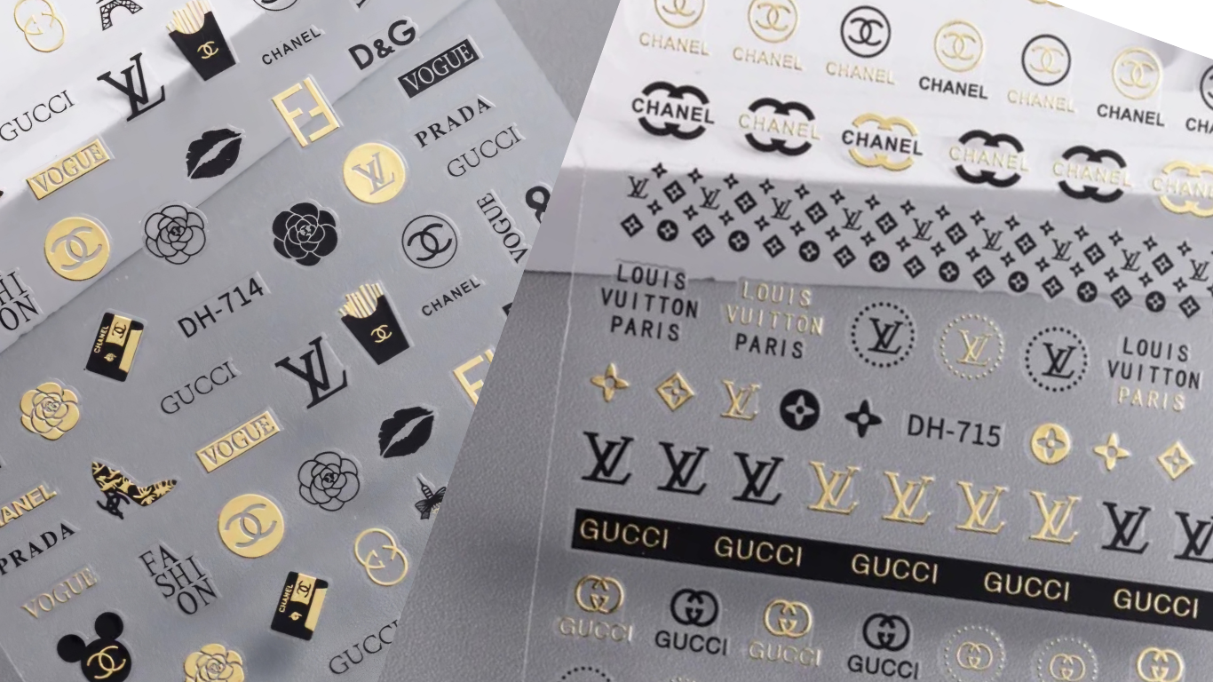 1pcs 3D Luxury Brand Logo Nail Charms Jewelry