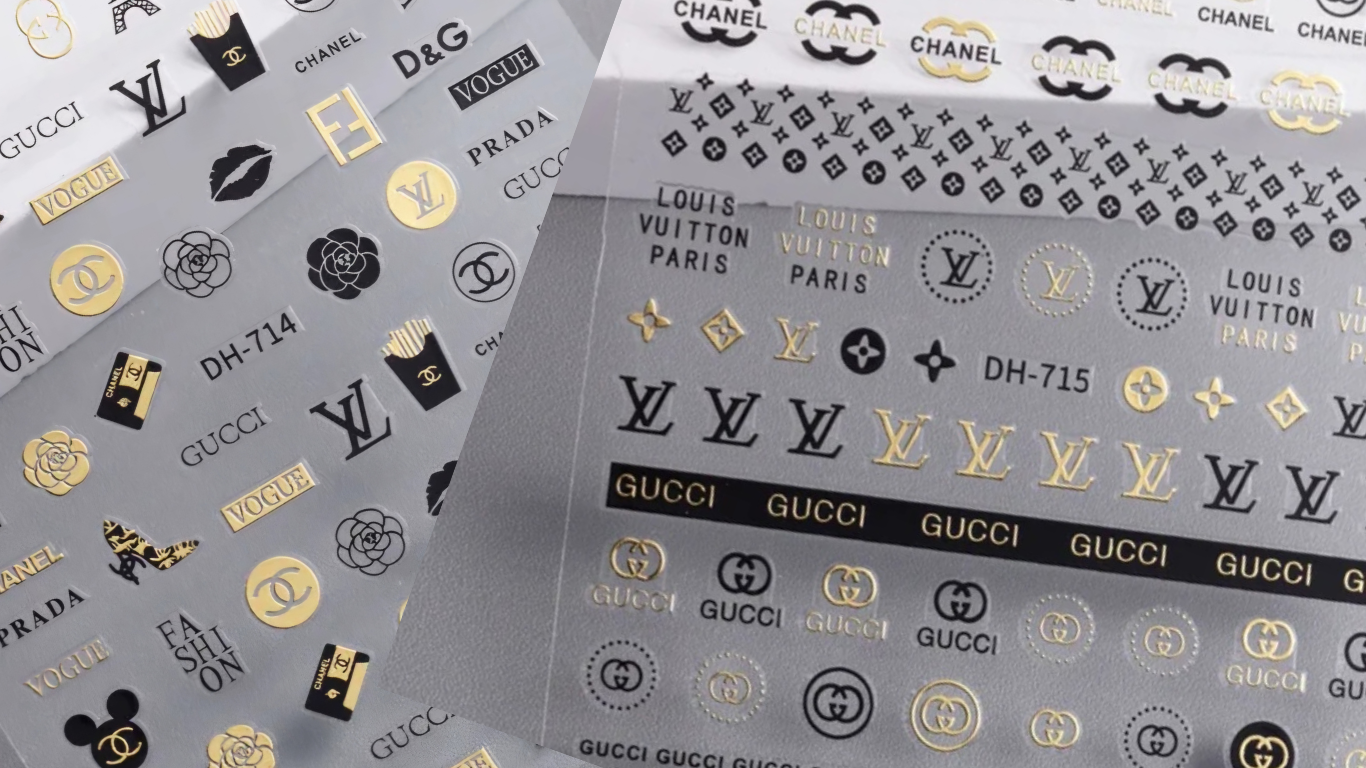 1pcs 3D Luxury Brand Logo Nail Charms Jewelry