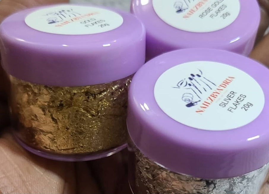 3 Piece (Gold, Rose, Sliver) Nail Flakes