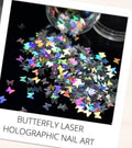 Butterfly Laser Holographic Nail Art