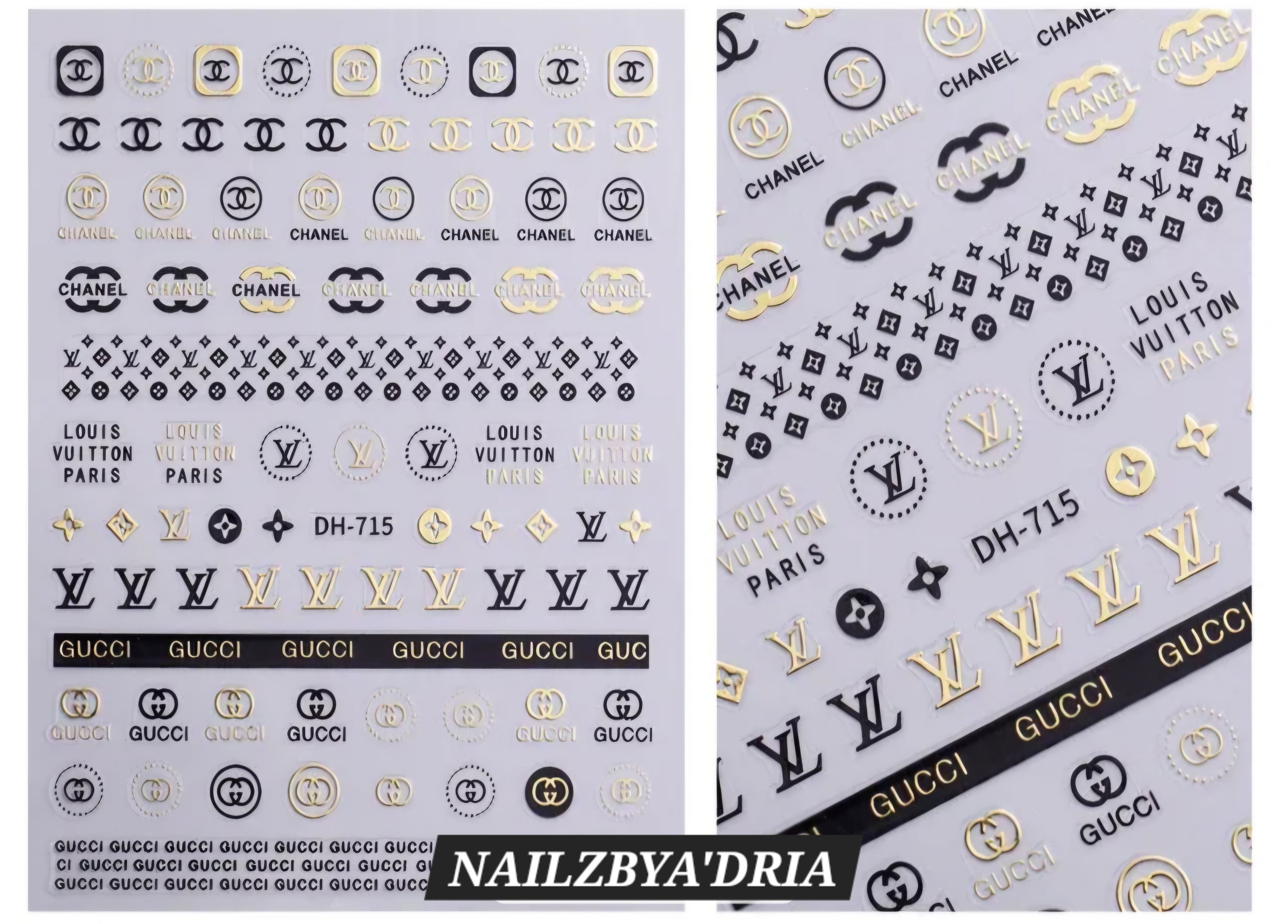 1pcs 3D Luxury Brand Logo Nail Charms Jewelry