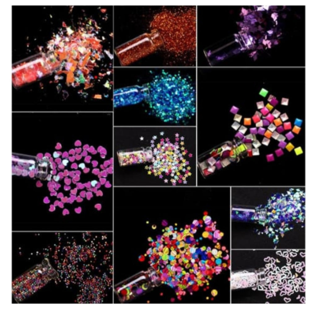 48 Nail Love Glitter Art Accessories Sequin Set