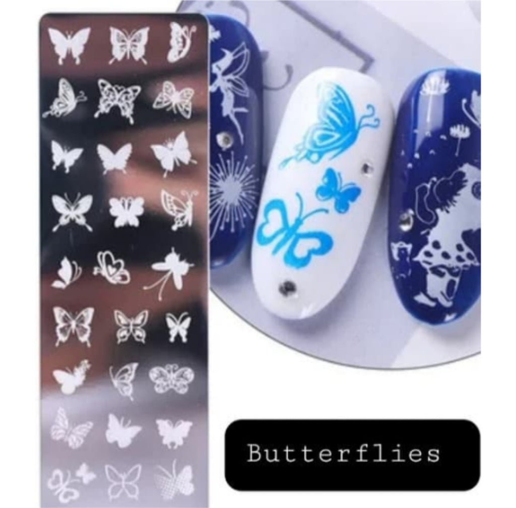 3pcs Butterfly Nail Stamp