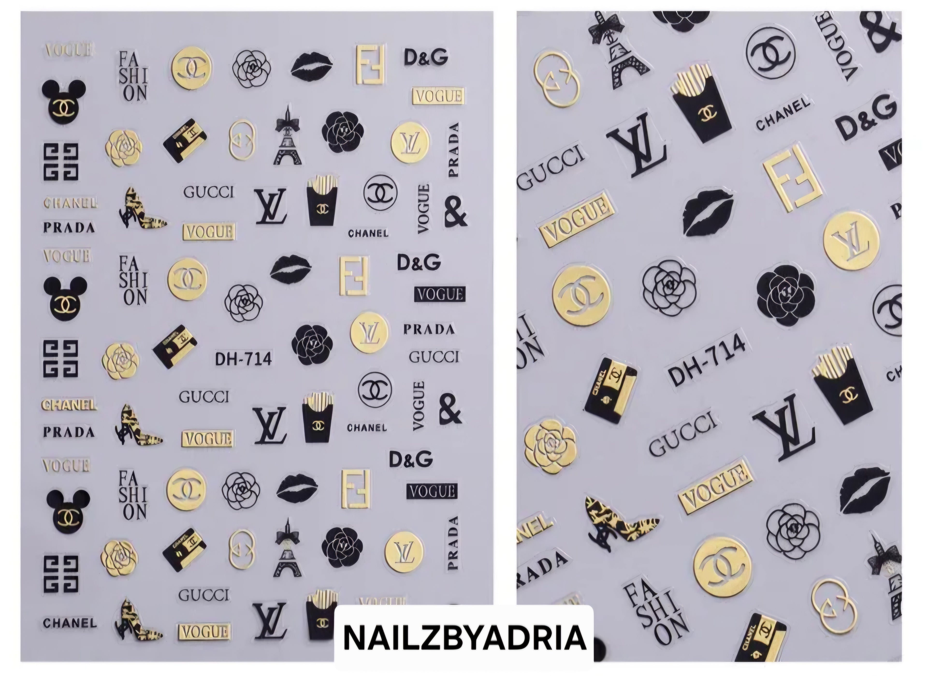 1pcs 3D Luxury Brand Logo Nail Charms Jewelry