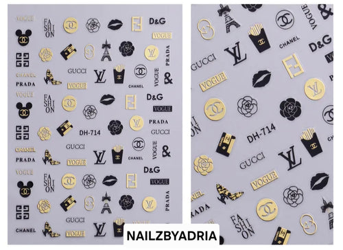 1pcs 3D Luxury Brand Logo Nail Charms Jewelry
