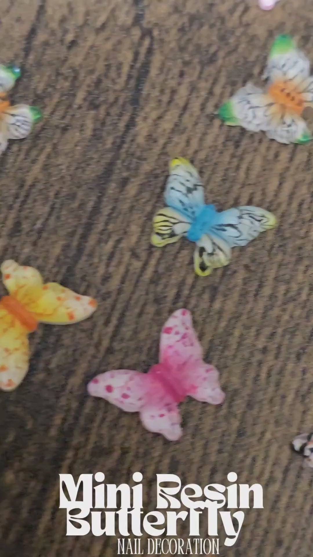 50pcs Mini Resin Butterfly Nail Decoration